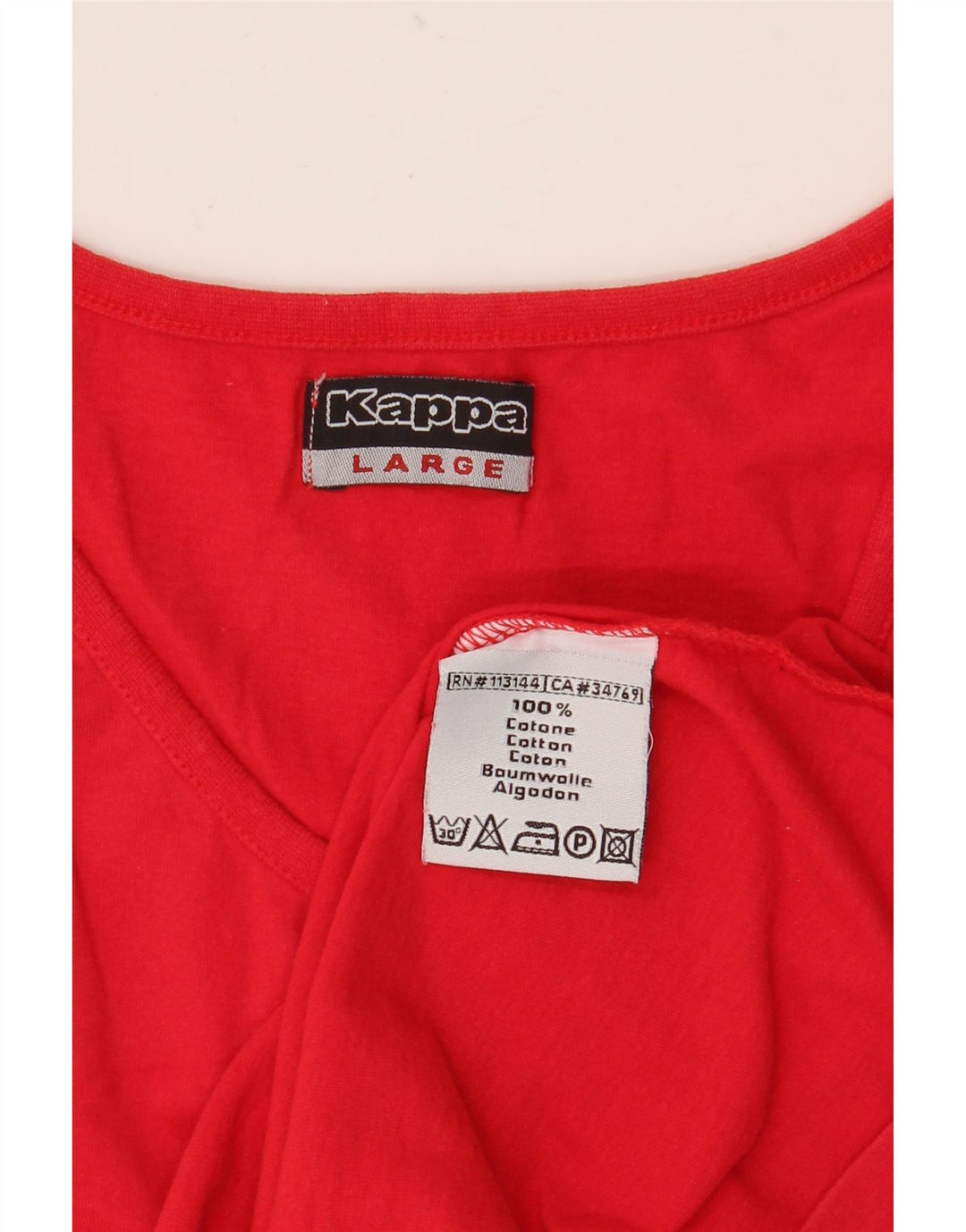 KAPPA Hombre Chaleco Top Grande Rojo Algodón