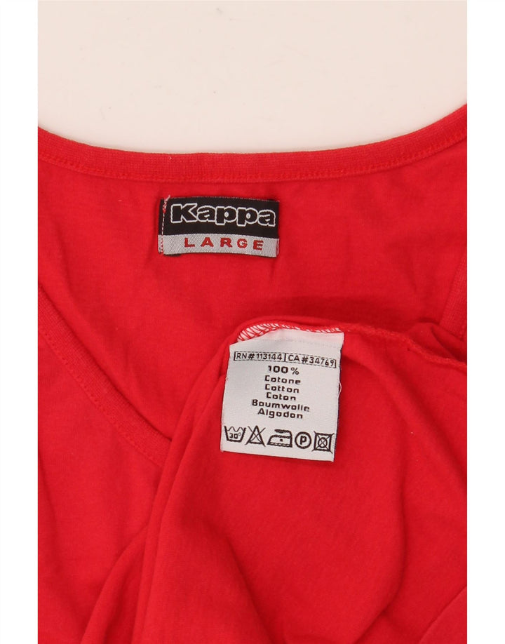 KAPPA Hombre Chaleco Top Grande Rojo Algodón