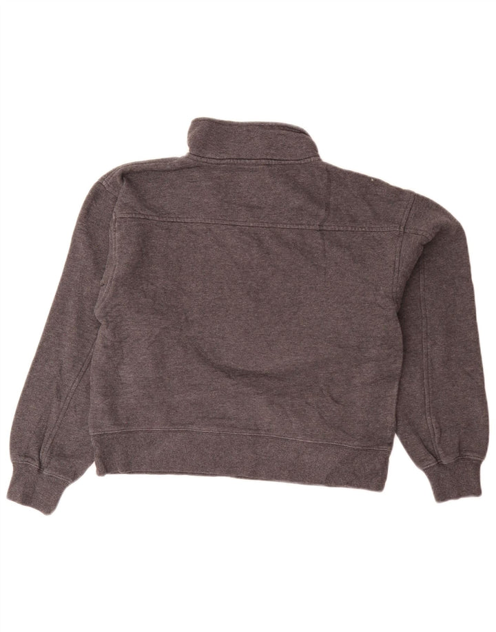 Fila Mujer Oversize Crop Zip Neck Sudadera Jumper UK 10 Small Gris