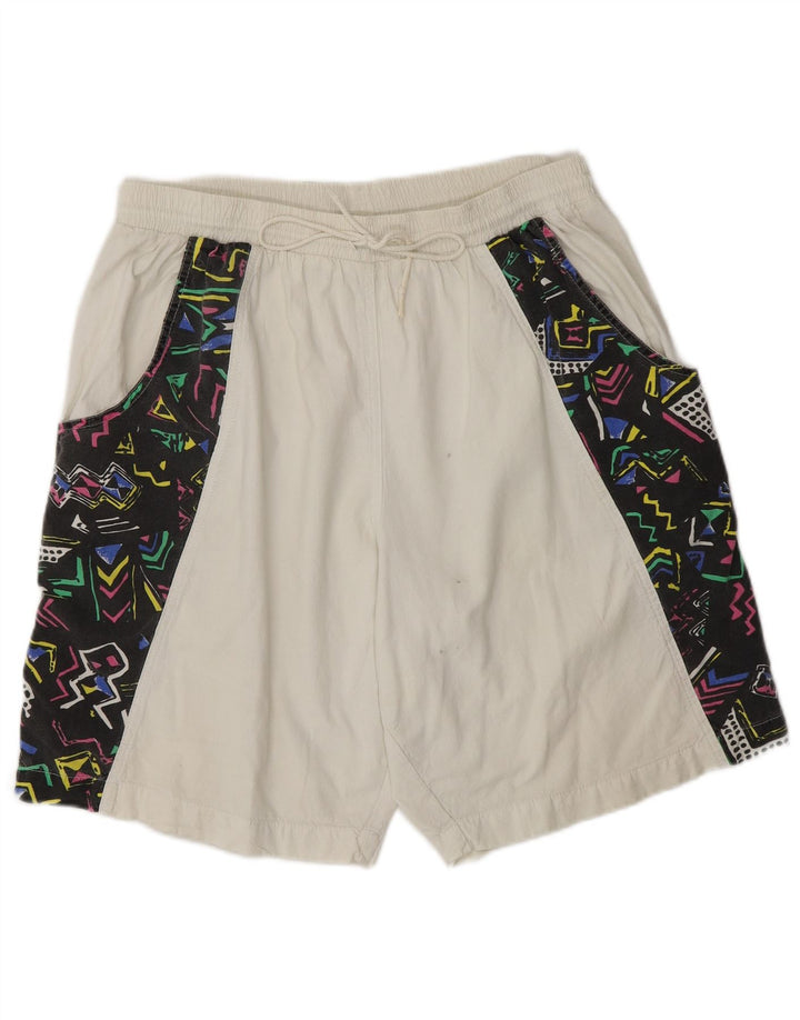Pantalones cortos deportivos vintage para hombre XL Bloque de color blanco