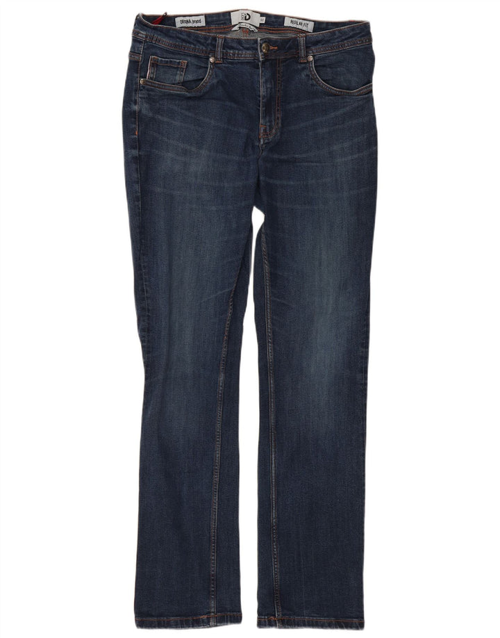 Dack's Jeans rectos regulares para hombre IT 50 Large W34 L32 Algodón azul