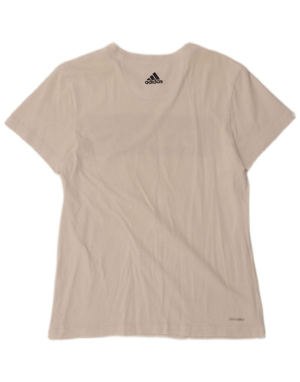 ADIDAS Hombres Climalite Graphic Camiseta Top Medio Blanco