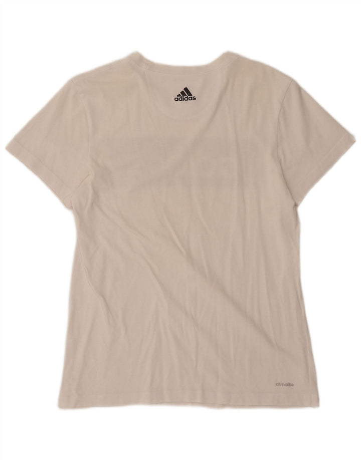ADIDAS Hombres Climalite Graphic Camiseta Top Medio Blanco