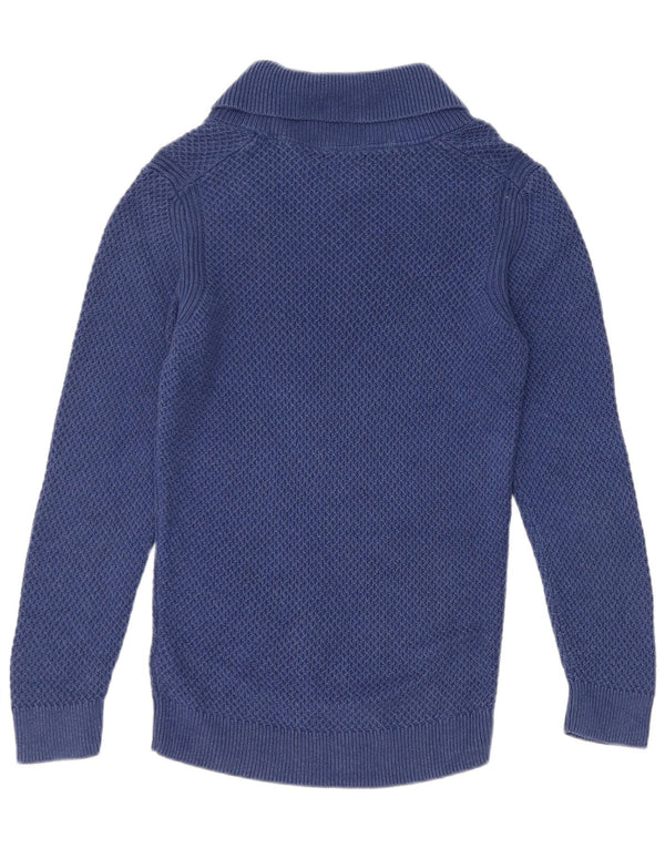 Massimo Dutti Jersey De Cuello Chal Hombre Small Azul Algodón