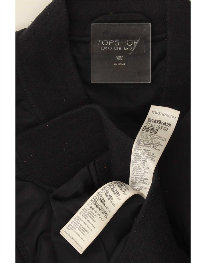 Topshop Chaqueta Bomber para Mujer UK 12 Mediana Azul Marino Poliéster