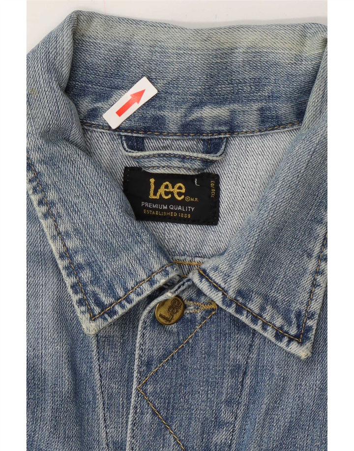 Lee Mens Rider Denim Jacket UK 40 Grande Algodón Azul