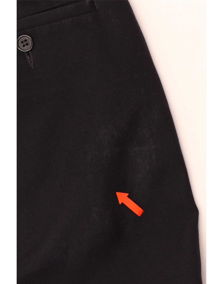 Marks & Spencer Pantalón de traje con pinzas para hombre W40 L33 Poliéster azul marino