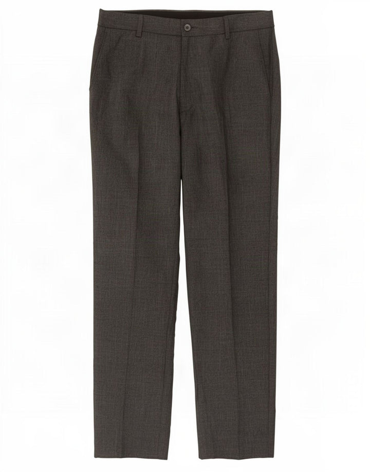 Marks & Spencer Pantalón de traje ajustado para hombre W30 L29 Poliéster gris