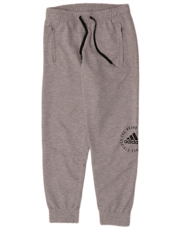 Adidas Hombre Pantalones De Chándal Gráfico Joggers Poliéster Gris Medio