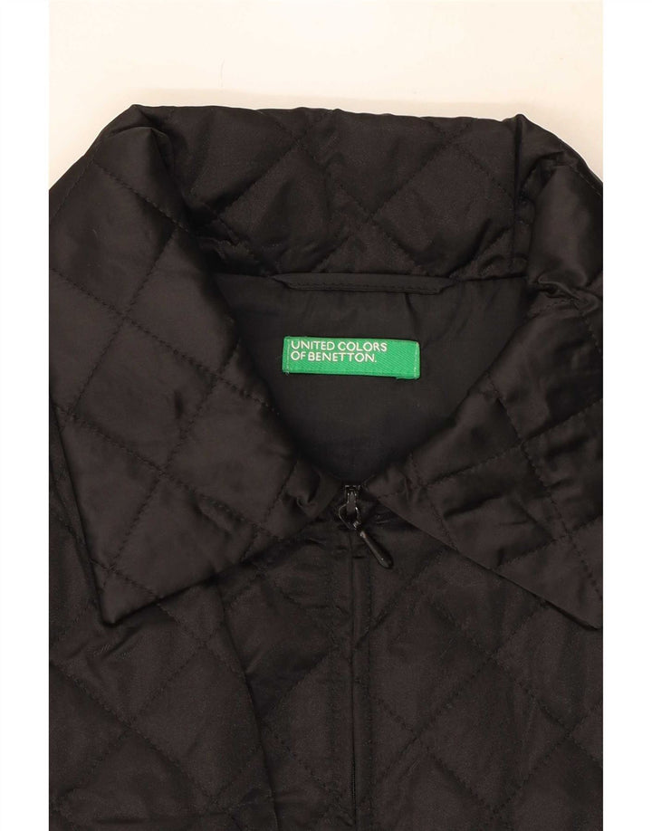 Benetton Chaleco Acolchado Mujer UK 46 Large Poliamida Negro