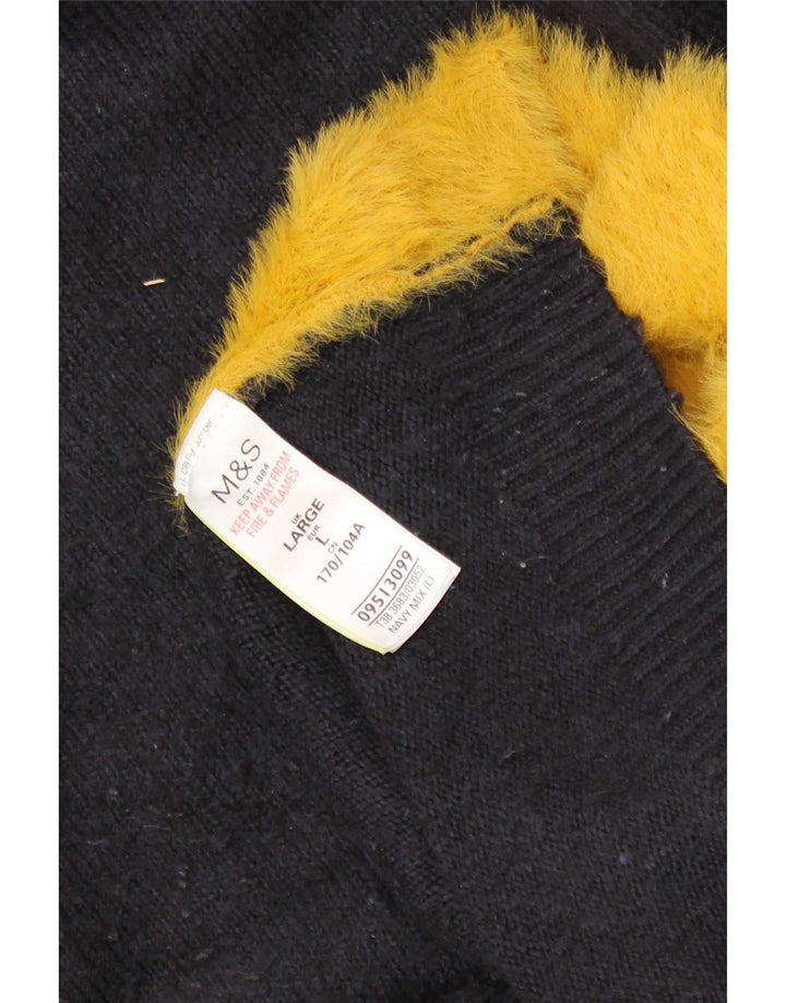 Marks & Spencer Jersey con cuello alto para hombre, talla grande, color azul marino