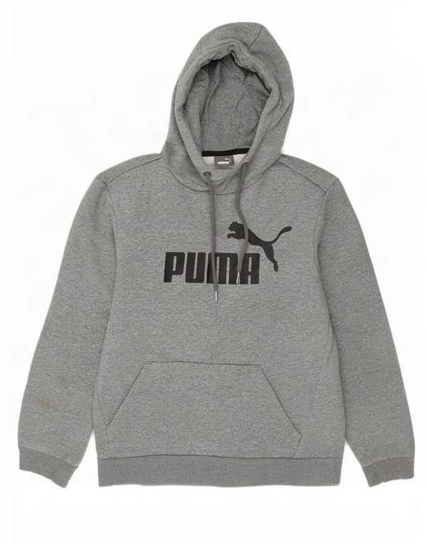 Puma Jersey con capucha gráfica para hombre pequeño de algodón moteado gris