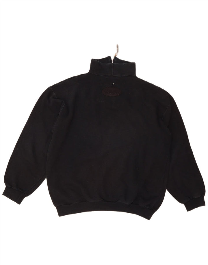 SEVEN 7 Hombre Sudadera con gráfico y cuello con cremallera Jumper Large Azul marino Algodón