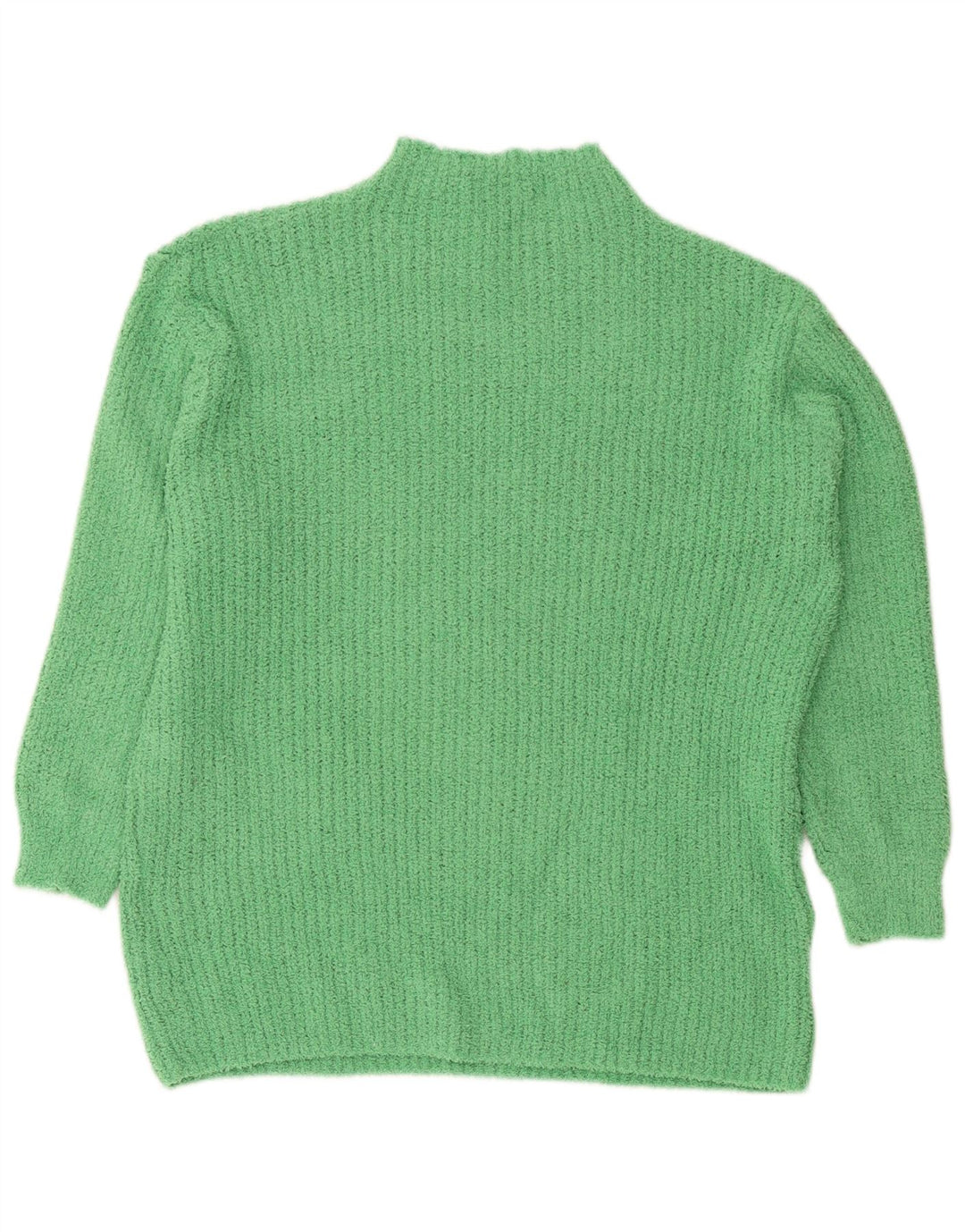 Zara Mujer Cuello Alto Jersey Jersey UK 10 Small Verde Poliéster