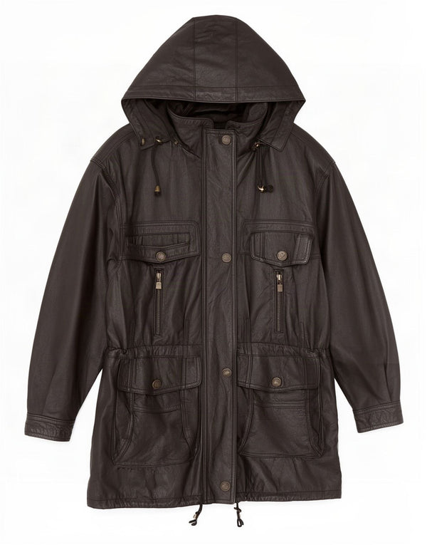 Jones New York Abrigo de piel extragrande con capucha para mujer, talla S, color negro