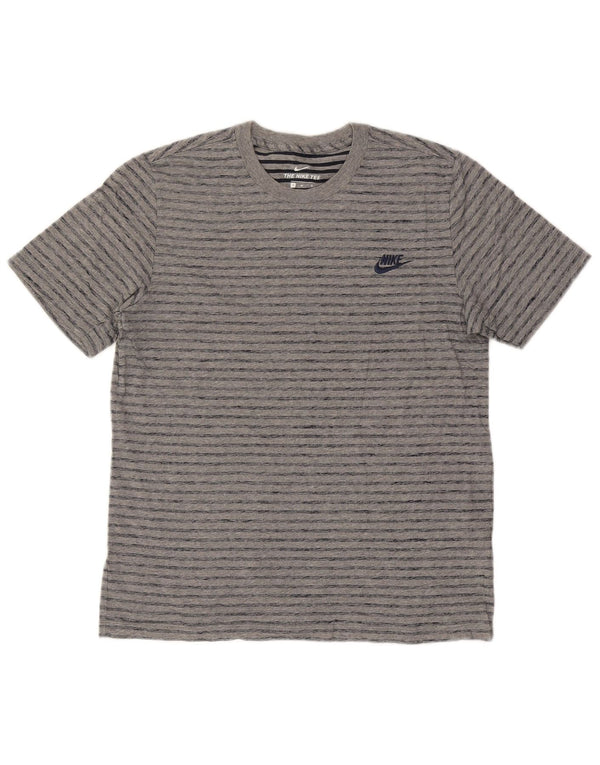 Camiseta Nike Hombre Top Algodón A Rayas Gris Medio