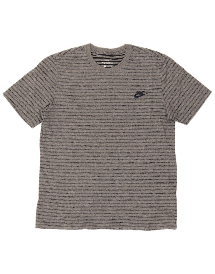 Camiseta Nike Hombre Top Algodón A Rayas Gris Medio