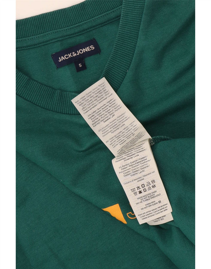 Jack & Jones Hombre Sudadera Gráfica Jumper Small Algodón Verde