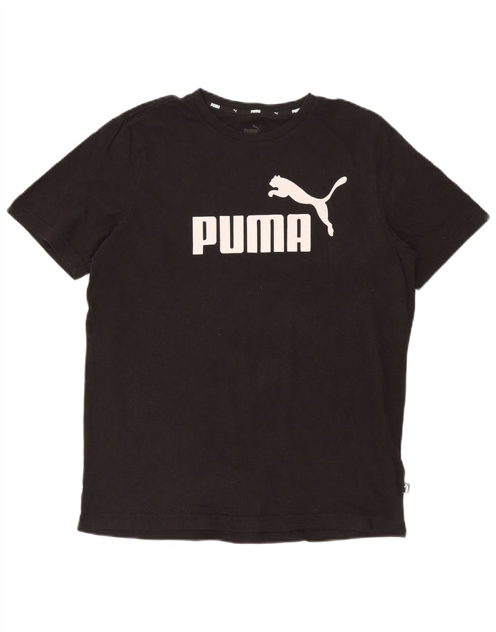 Puma Camiseta gráfica para hombre Top Medium Black Cotton