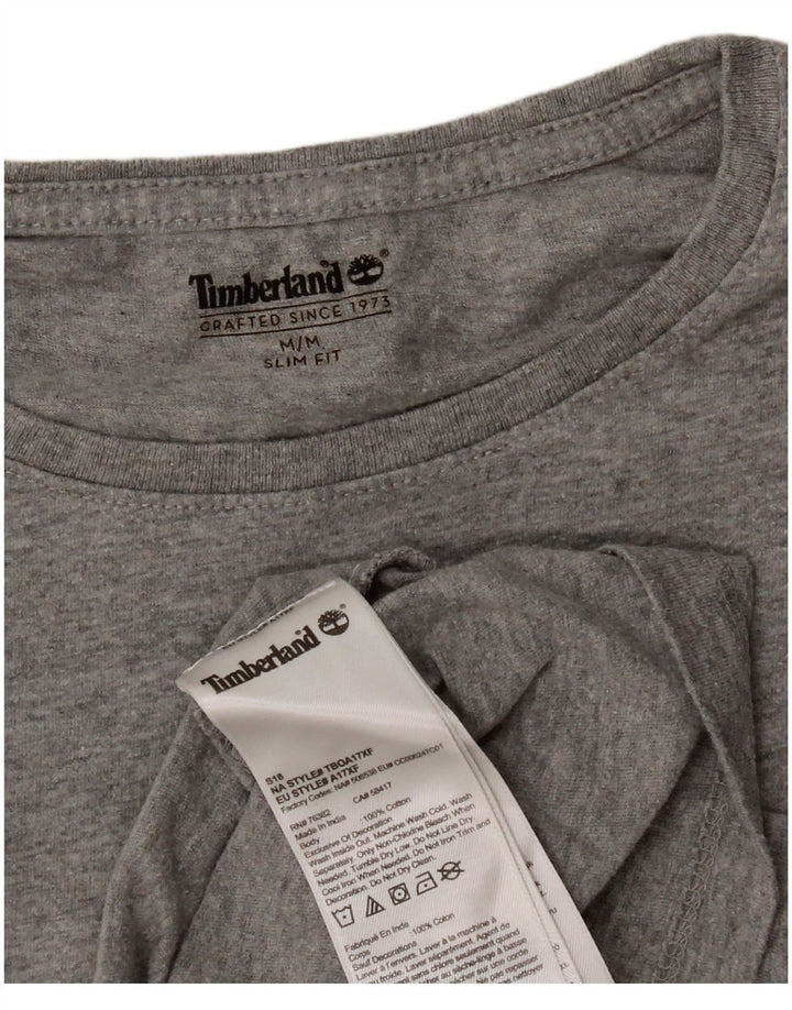 Timberland Hombre Slim Fit Camiseta Top Algodón Gris Medio