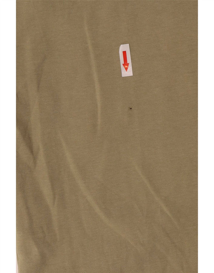 Zara Hombre Camiseta Top Small Caqui Algodón
