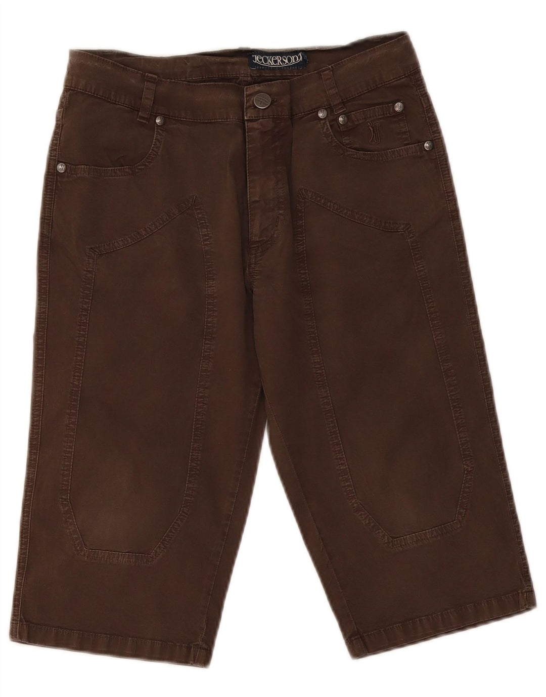 Pantalones Cortos Casuales Mujer Jeckerson W30 Algodón Marrón Medio