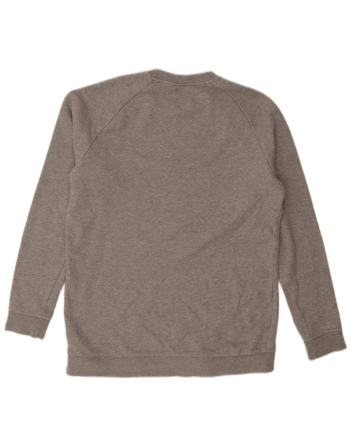 Adidas Hombre Sudadera Gráfica Jumper Algodón Gris Medio