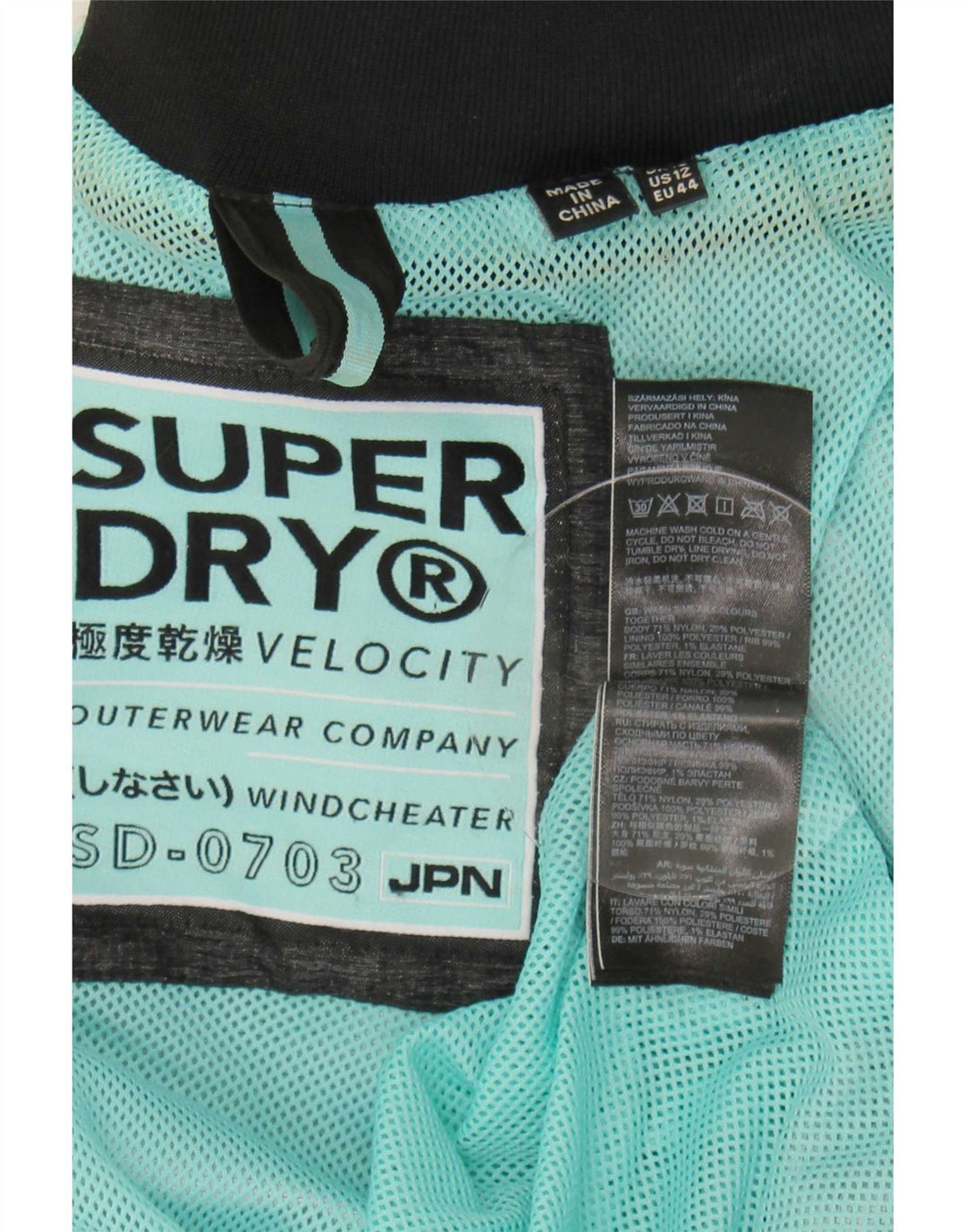 Superdry Chaqueta impermeable con capucha para mujer, talla 46, nailon gris grande
