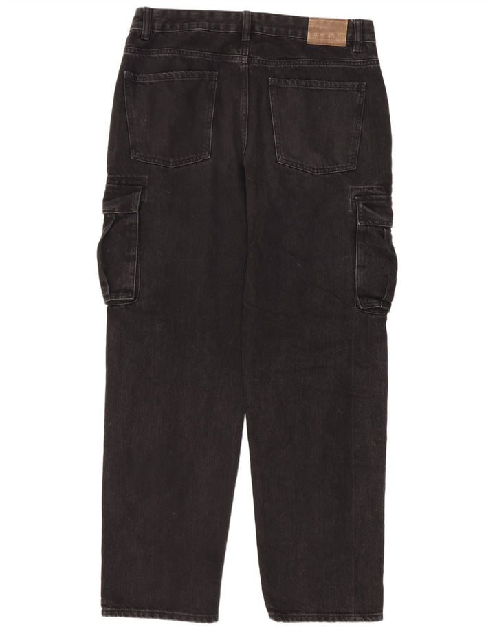 Kiabi Jeans rectos cargo para hombre IT 50 Large W34 L31 Negro