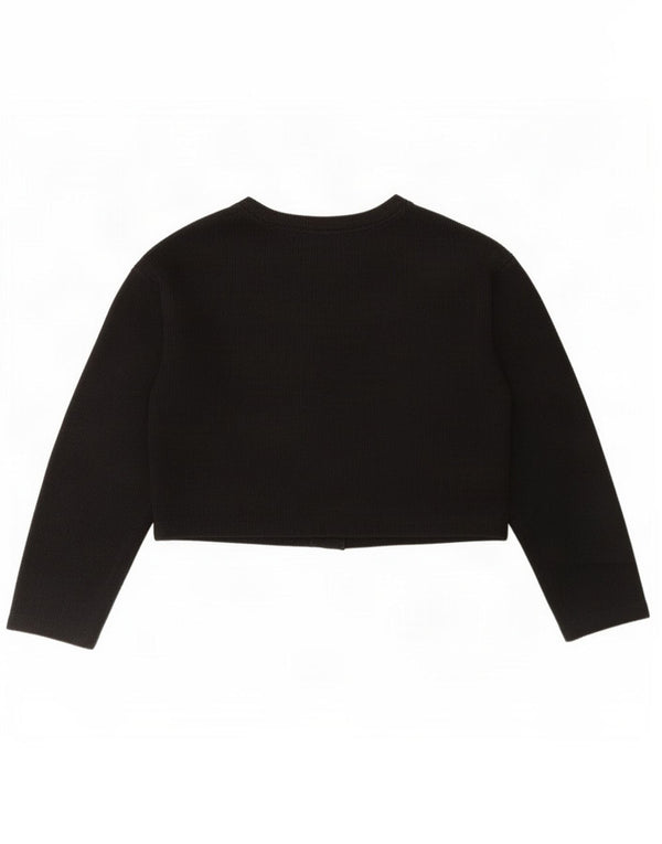 Zara Mujer Crop Cardigan Suéter UK 44 Mediano Negro Algodón