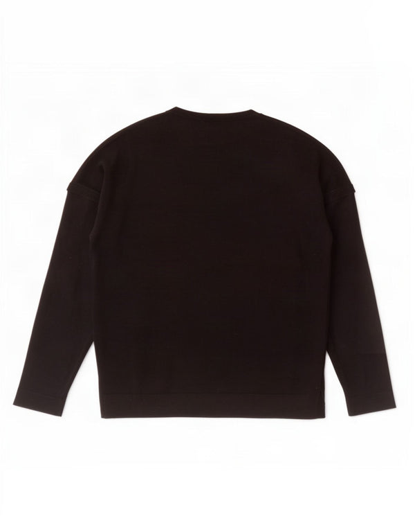 Zara Hombre Jersey Con Cuello Barco Jersey Grande Negro