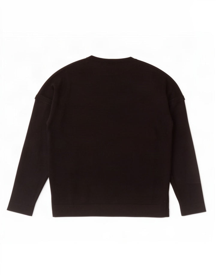 Zara Hombre Jersey Con Cuello Barco Jersey Grande Negro