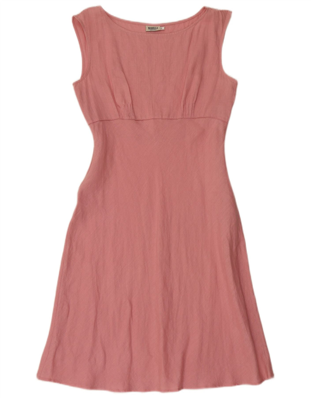 Marella Vestido Acampanado para Mujer UK 42 Lino Rosa Mediano