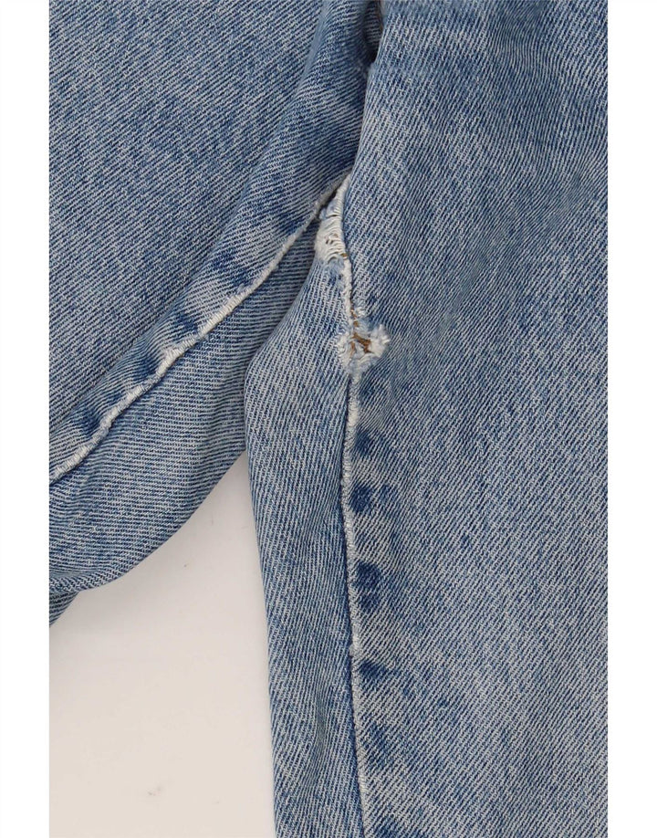 Vintage mujer cónico jeans medio W28 L29 algodón azul