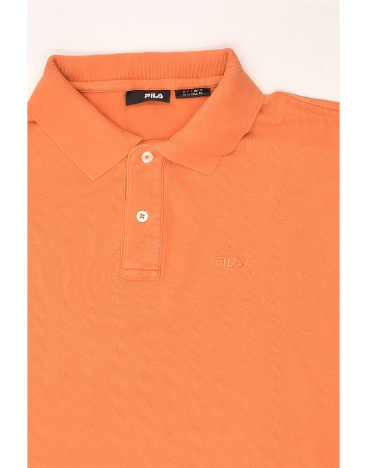 FILA Mens Polo Shirt Medium Orange Cotton | Vintage Fila | Thrift | Second-Hand Fila | Used Clothing | Messina Hembry 