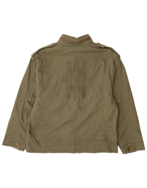 Zara Chaqueta militar utilitaria para mujer UK 44 Medium Khaki Cotton Army