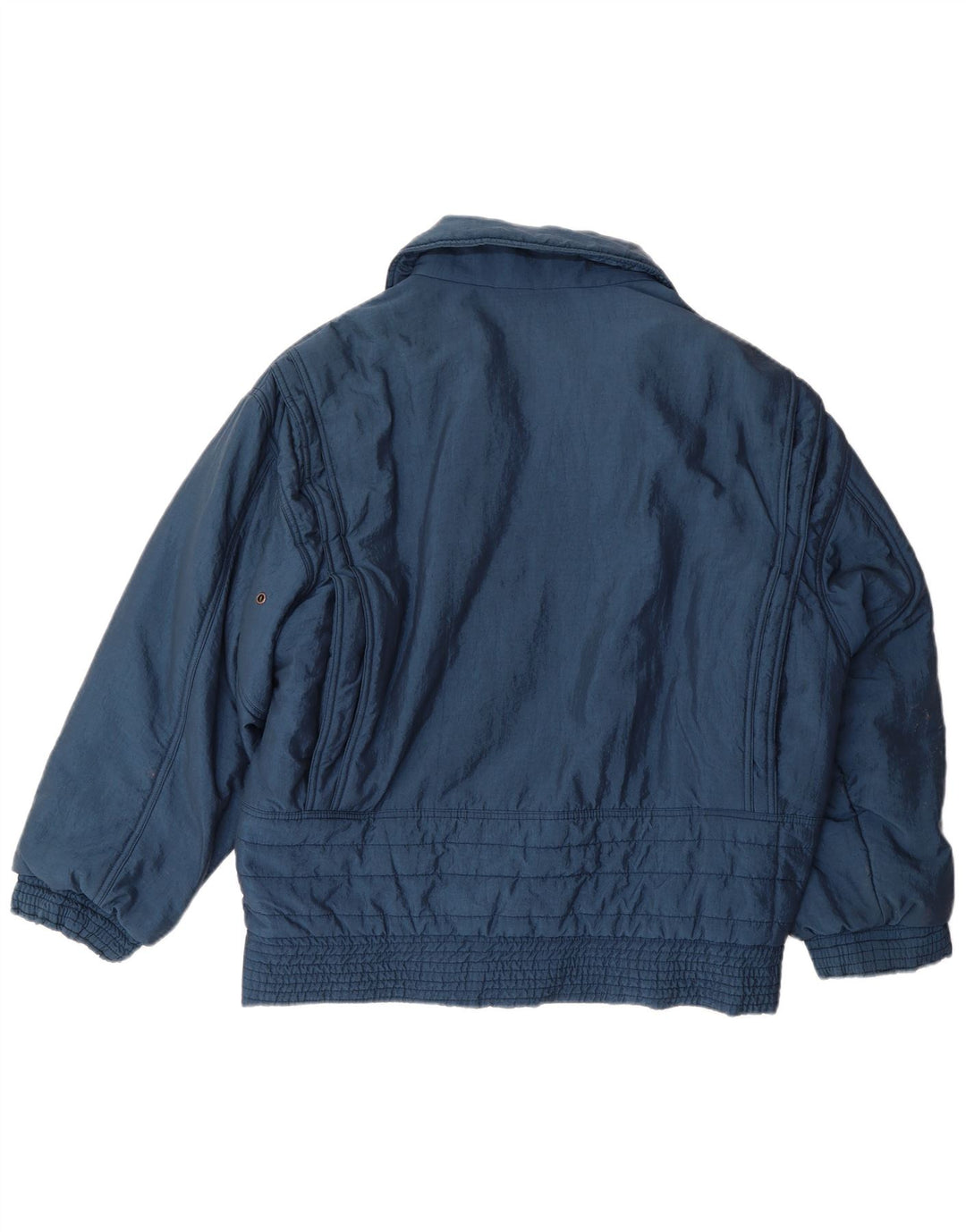 VINTAGE Mens Bomber Jacket UK 38 Medium Navy Blue Polyamide