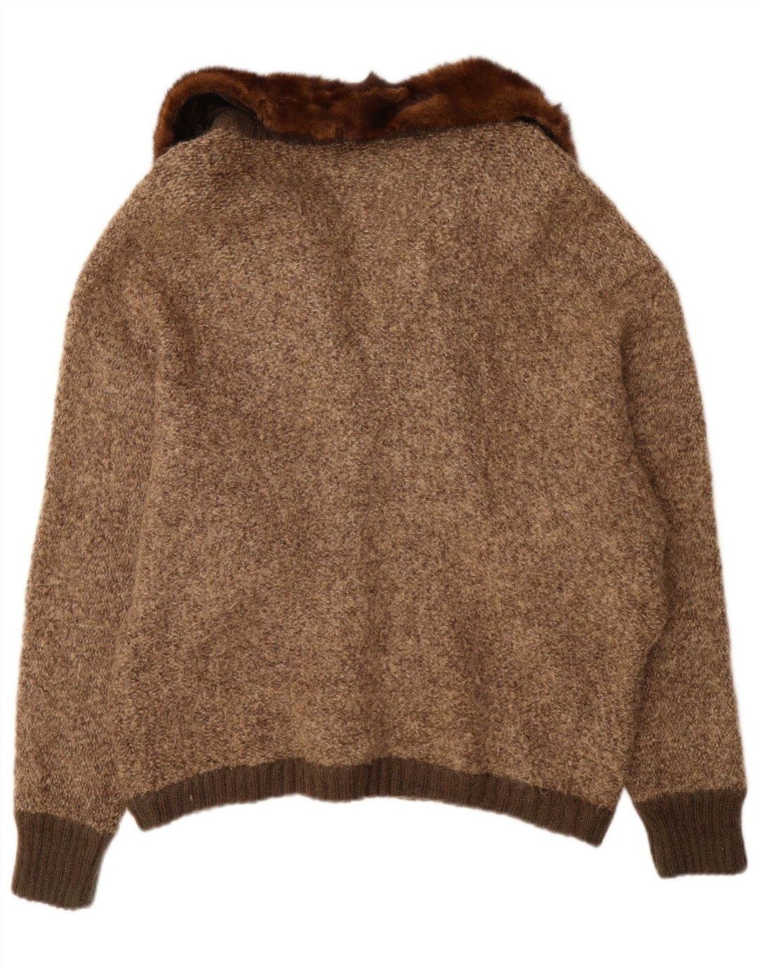 VINTAGE Suéter Cárdigan para Mujer Reino Unido 18 XL Marrón
