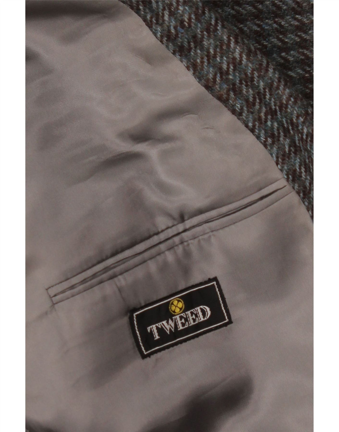 VINTAGE Chaqueta Blazer de 2 botones para hombre Reino Unido 38 Pata de gallo gris medio