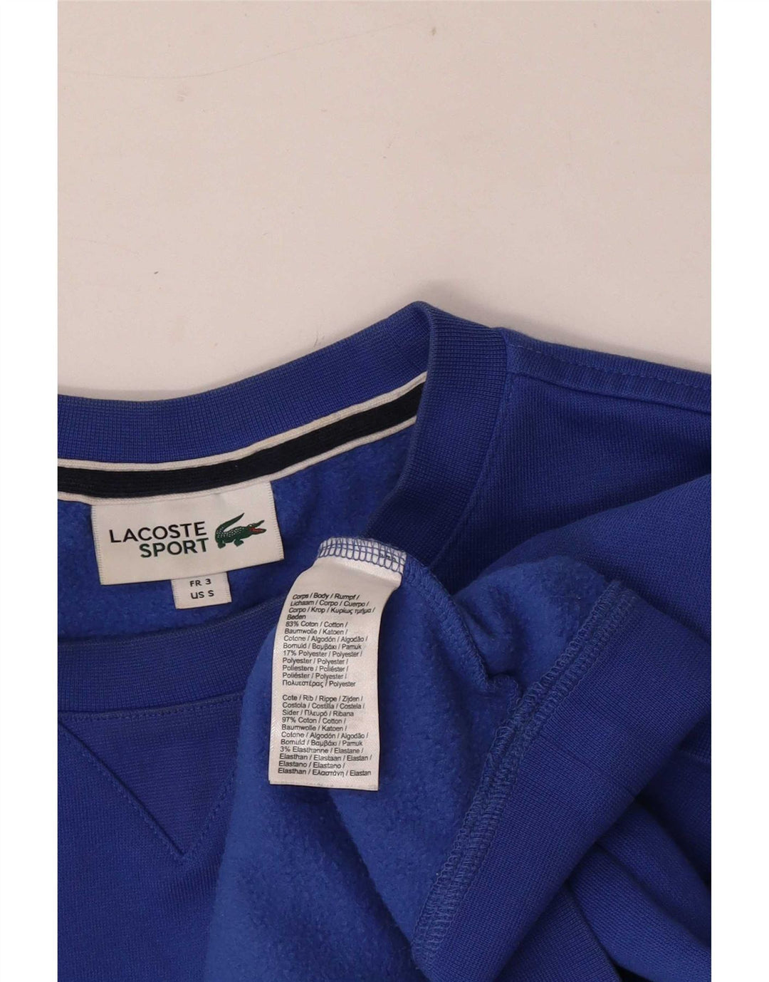 Lacoste - Sudadera para hombre, talla 3, algodón azul pequeño