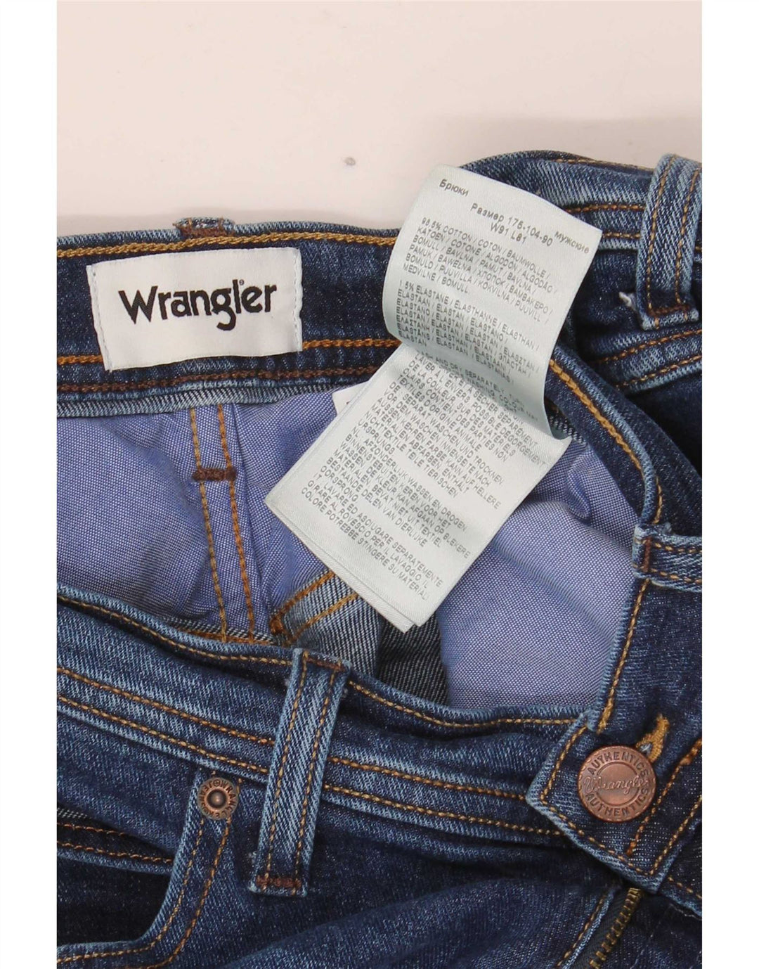 Vaqueros Wrangler Hombre Rectos W36 L32 Algodón Azul
