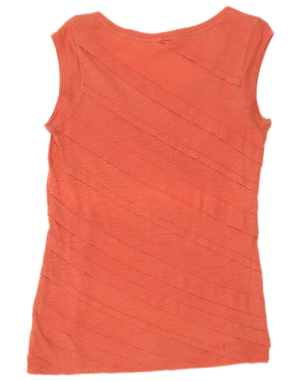 Calvin Klein Top sin mangas con gradas para mujer UK 6 XS Algodón moteado naranja