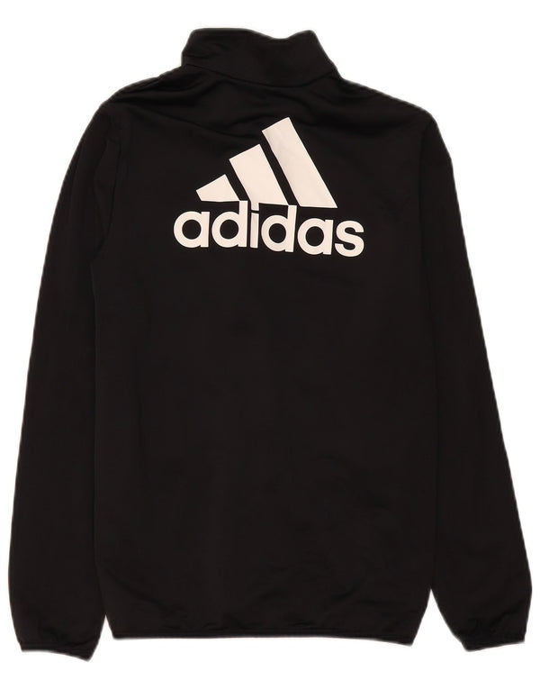 Adidas Boys Graphic Chándal Top Chaqueta 13-14 Años Negro Poliéster