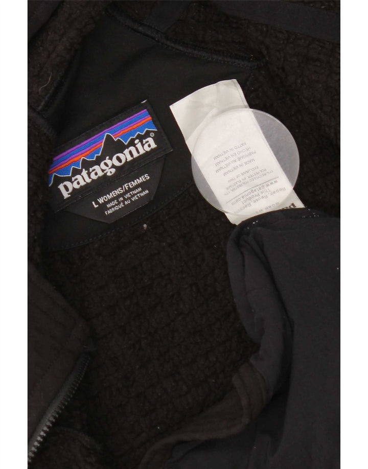 Patagonia - Chaqueta de chándal con capucha para mujer, talla 40, poliéster negro grande