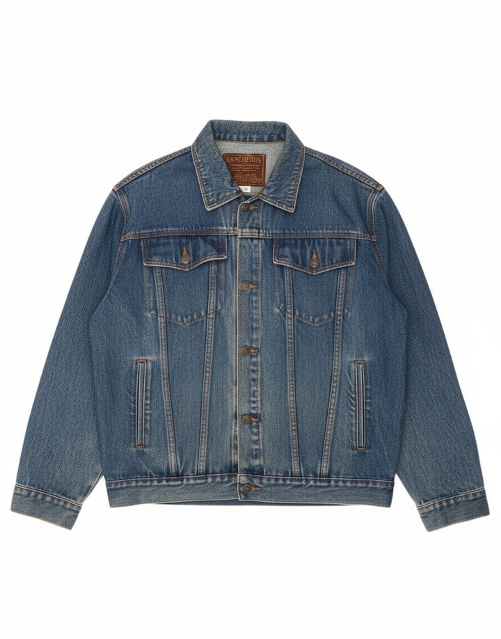 RANCHEROS Mens Denim Jacket EU 48 Medium Blue Cotton