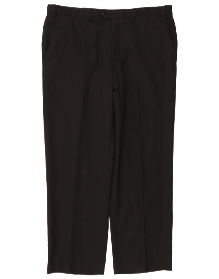 Marks & Spencer Pantalón De Traje Regular Recto Para Mujer W36 L29 Lana Negra