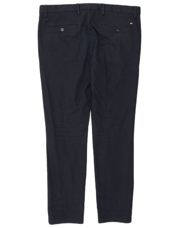 Tommy Hilfiger Pantalones casuales delgados para hombre W34 L30 Algodón azul marino