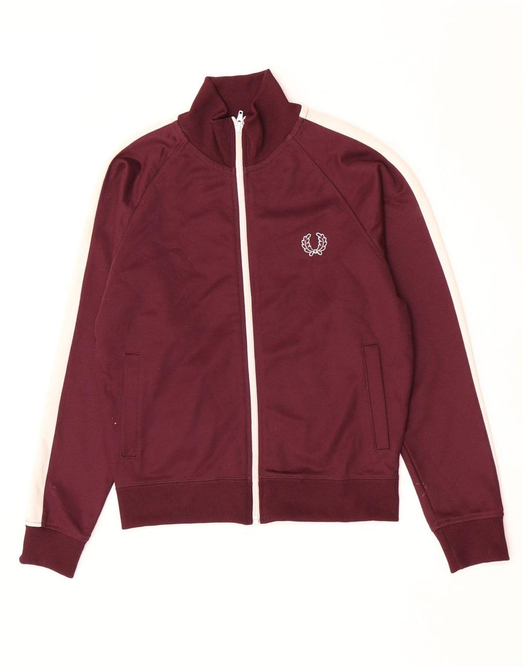 Fred Perry Chaqueta de chándal para niños 9-10 años Bloque de color granate mediano