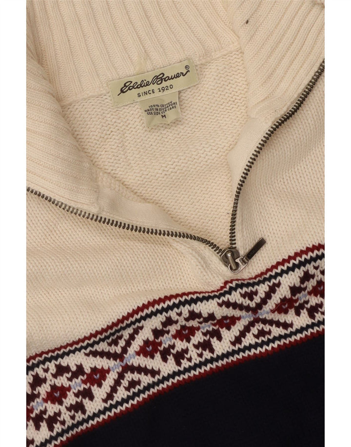 EDDIE BAUER Jersey con cuello y cremallera para mujer UK 14 Medium Azul marino
