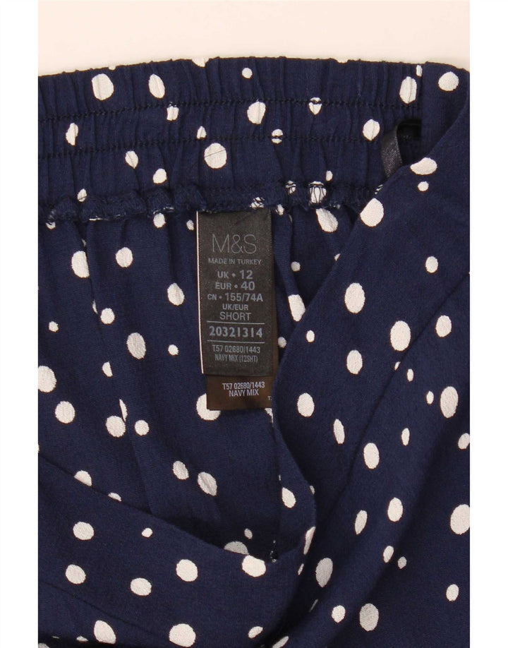 Marks & Spencer Bermudas para mujer UK 12 Medium W32 Azul marino manchado